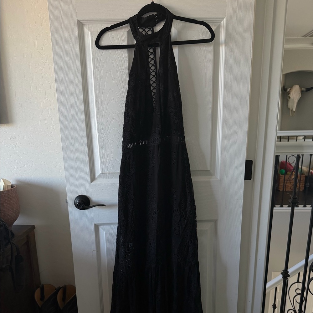 Jen's Pirate Booty Black Halter Maxi Dress